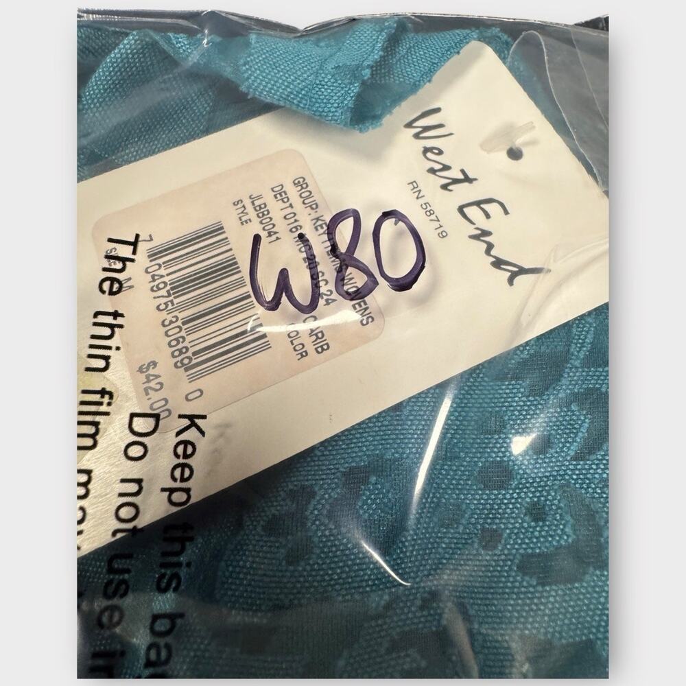 NWT West End Sheer Burnout Blouse Size Medium Caribbean Teal - W80 - Picture 7 of 7